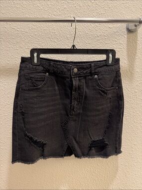 Wild Fable Black Distressed Denim Mini Skirt - Women